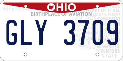 OH license plate GLY3709
