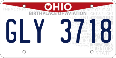 OH license plate GLY3718