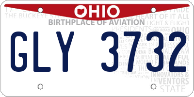OH license plate GLY3732