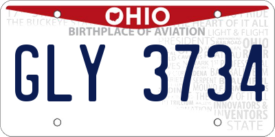 OH license plate GLY3734