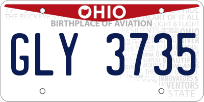 OH license plate GLY3735