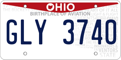 OH license plate GLY3740