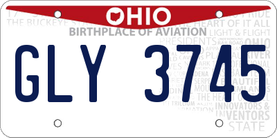OH license plate GLY3745