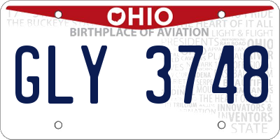 OH license plate GLY3748