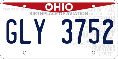 OH license plate GLY3752