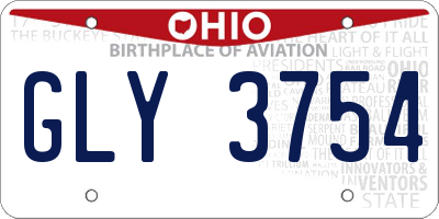 OH license plate GLY3754