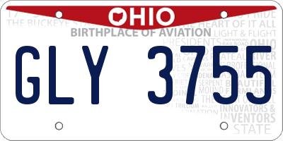 OH license plate GLY3755