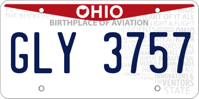 OH license plate GLY3757