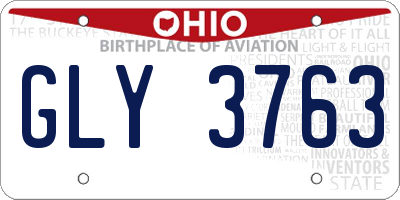 OH license plate GLY3763