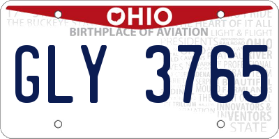 OH license plate GLY3765