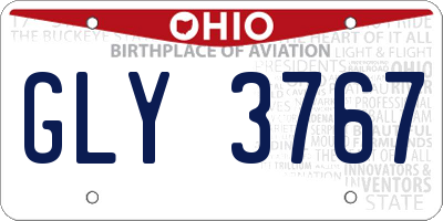 OH license plate GLY3767