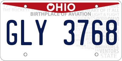 OH license plate GLY3768