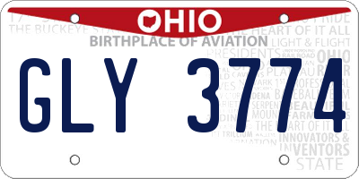 OH license plate GLY3774