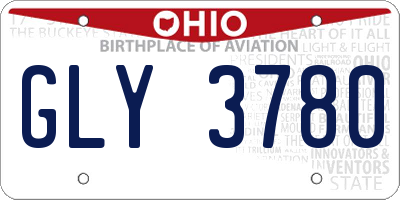 OH license plate GLY3780