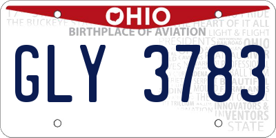 OH license plate GLY3783