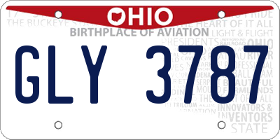 OH license plate GLY3787