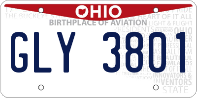 OH license plate GLY3801
