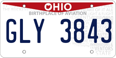 OH license plate GLY3843