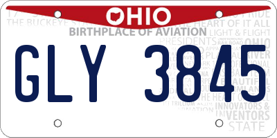 OH license plate GLY3845