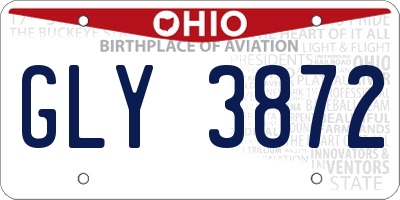 OH license plate GLY3872