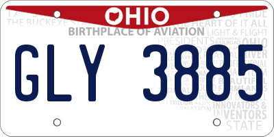 OH license plate GLY3885