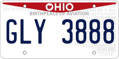 OH license plate GLY3888