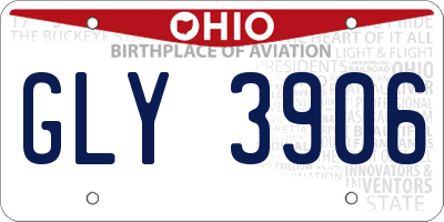 OH license plate GLY3906