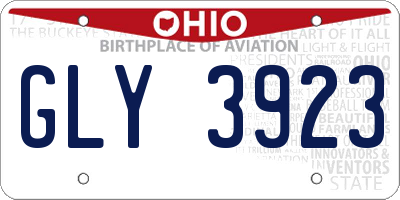 OH license plate GLY3923