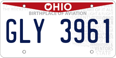 OH license plate GLY3961