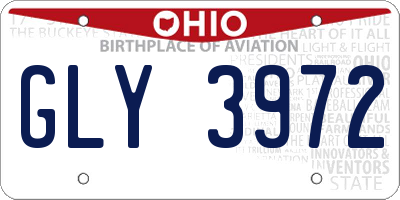 OH license plate GLY3972