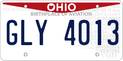 OH license plate GLY4013