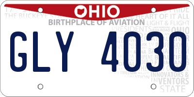 OH license plate GLY4030