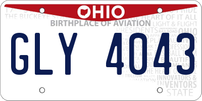 OH license plate GLY4043