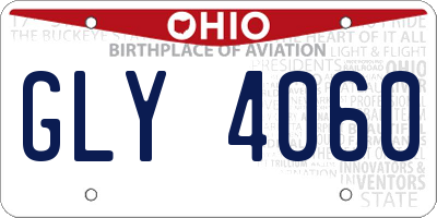 OH license plate GLY4060