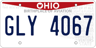 OH license plate GLY4067