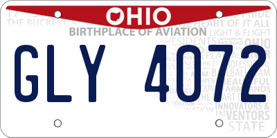 OH license plate GLY4072