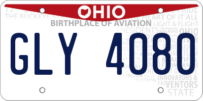 OH license plate GLY4080