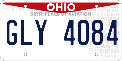 OH license plate GLY4084