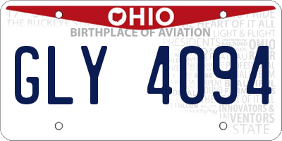 OH license plate GLY4094