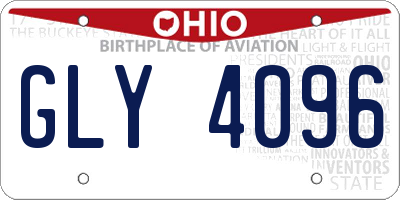 OH license plate GLY4096
