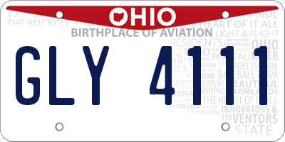 OH license plate GLY4111