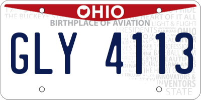 OH license plate GLY4113