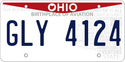 OH license plate GLY4124