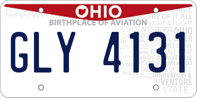 OH license plate GLY4131