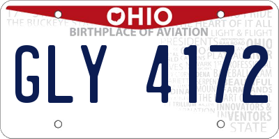 OH license plate GLY4172