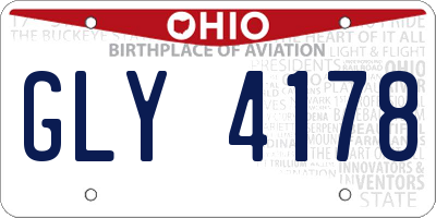 OH license plate GLY4178