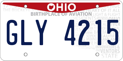OH license plate GLY4215