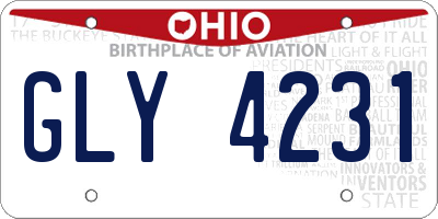 OH license plate GLY4231