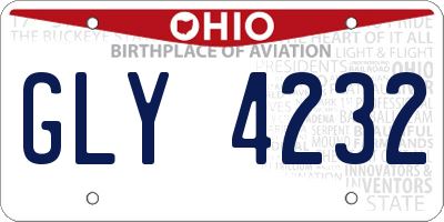OH license plate GLY4232