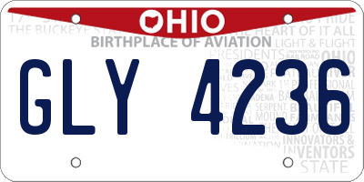 OH license plate GLY4236